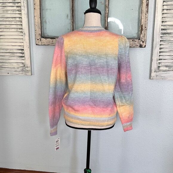 Charter Club Womens Knitted Sweater Crewneck Stripe Ombre Size Large NWT - Picture 4 of 10